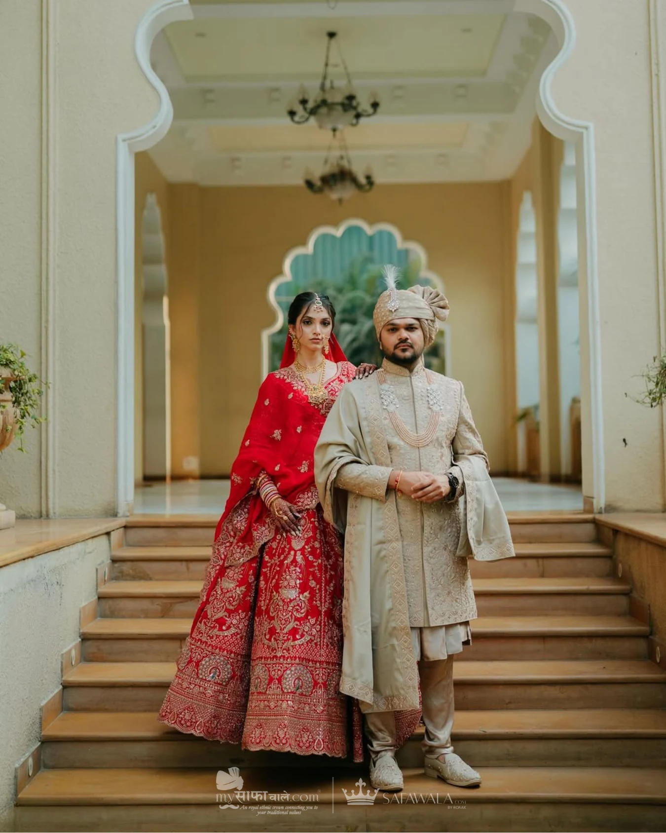 Coordinated ivory wedding pagdis for a formal celebration for Bel Air
